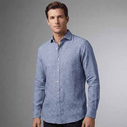 リネン オープンカラーシャツ